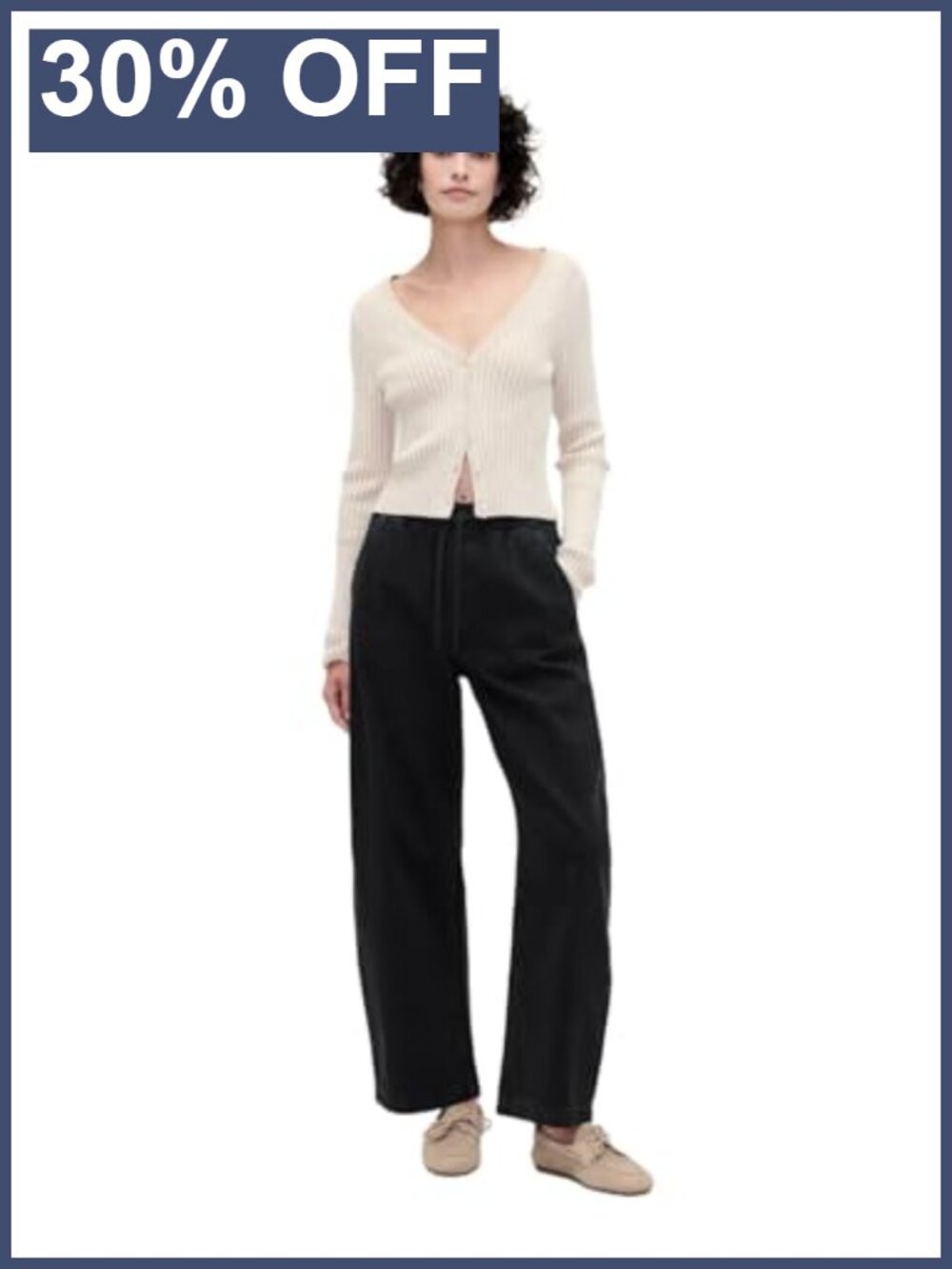 Women's Pull-on Barrel Denim Jeans Mid Rise Ankle Relaxed Fit